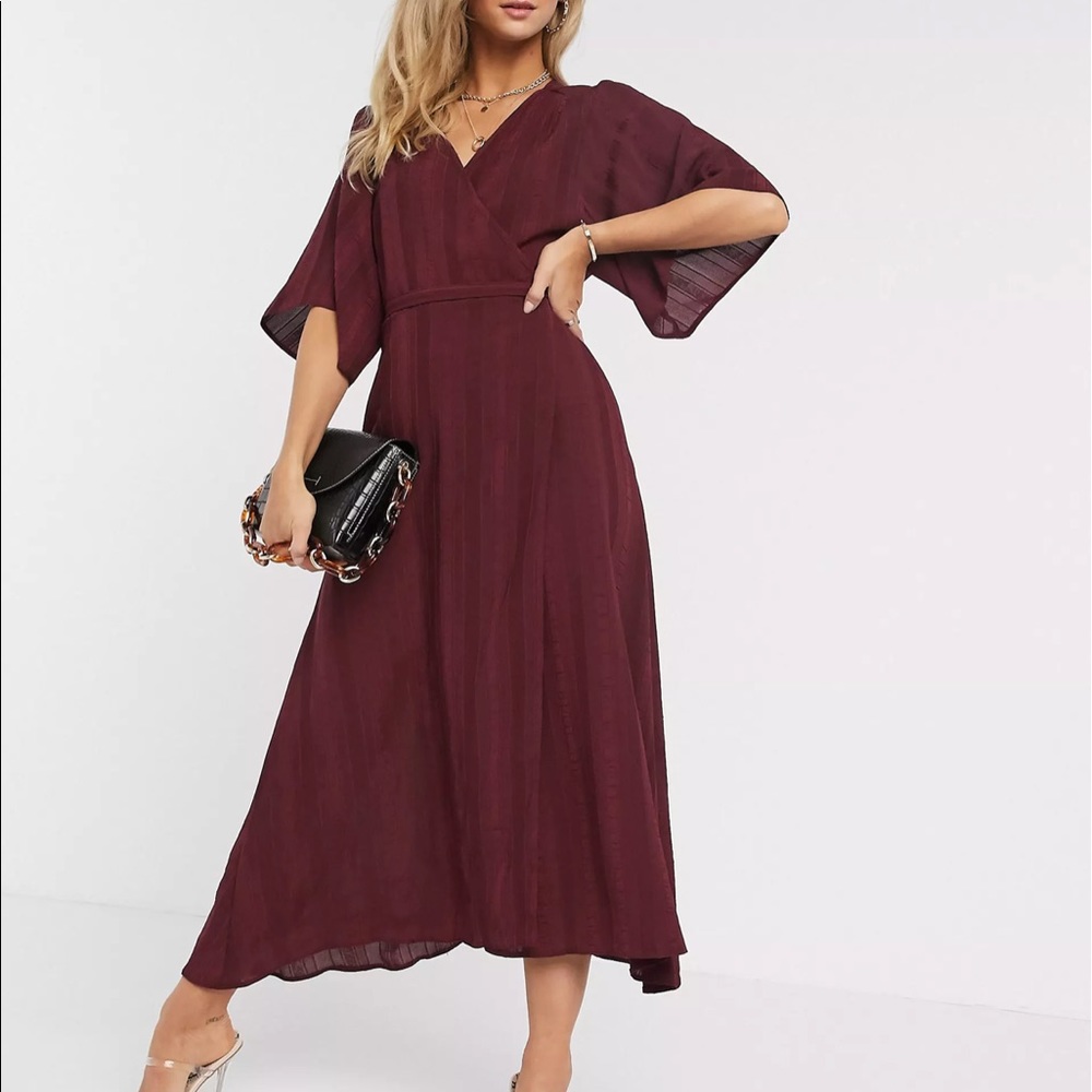 Liquorish kimono sleeve wrap midi dress from ASOS